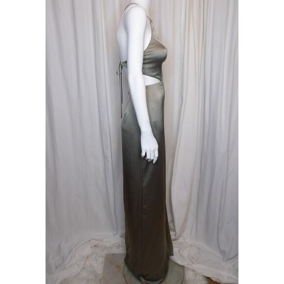 JENNY YOO 'Kendra' Satin Gown in Moss Sage Green NWT US 6 - Picture 5 of 11